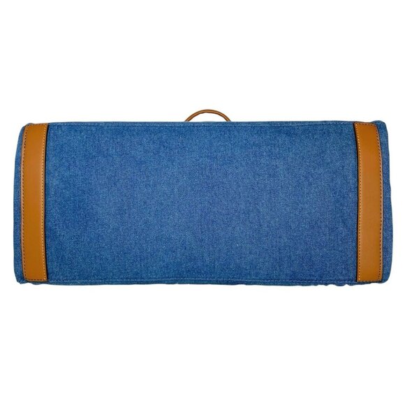 True Religion World Tour Navy Blue Denim Large Tote Bag NWT - Picture 9 of 10